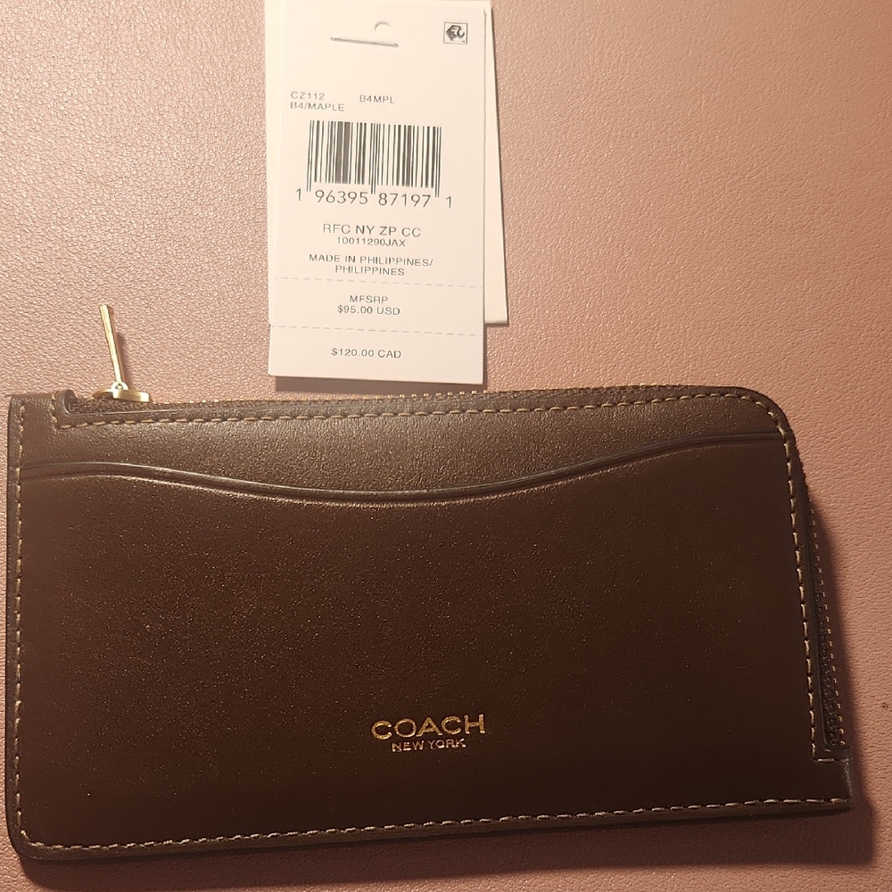 Coach Brass/maple Card Case Wallet